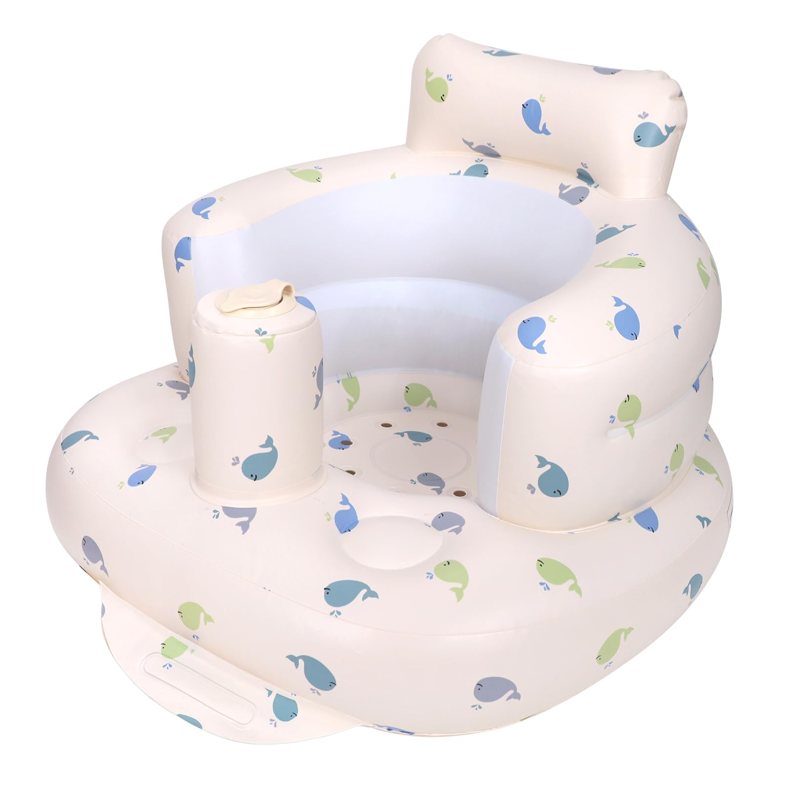 AirSwim inflatable baby chair used as a charming photo prop.