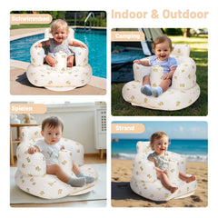 AirSwim inflatable baby seat backrest close-up with BPA-free materials for skin-friendly use.