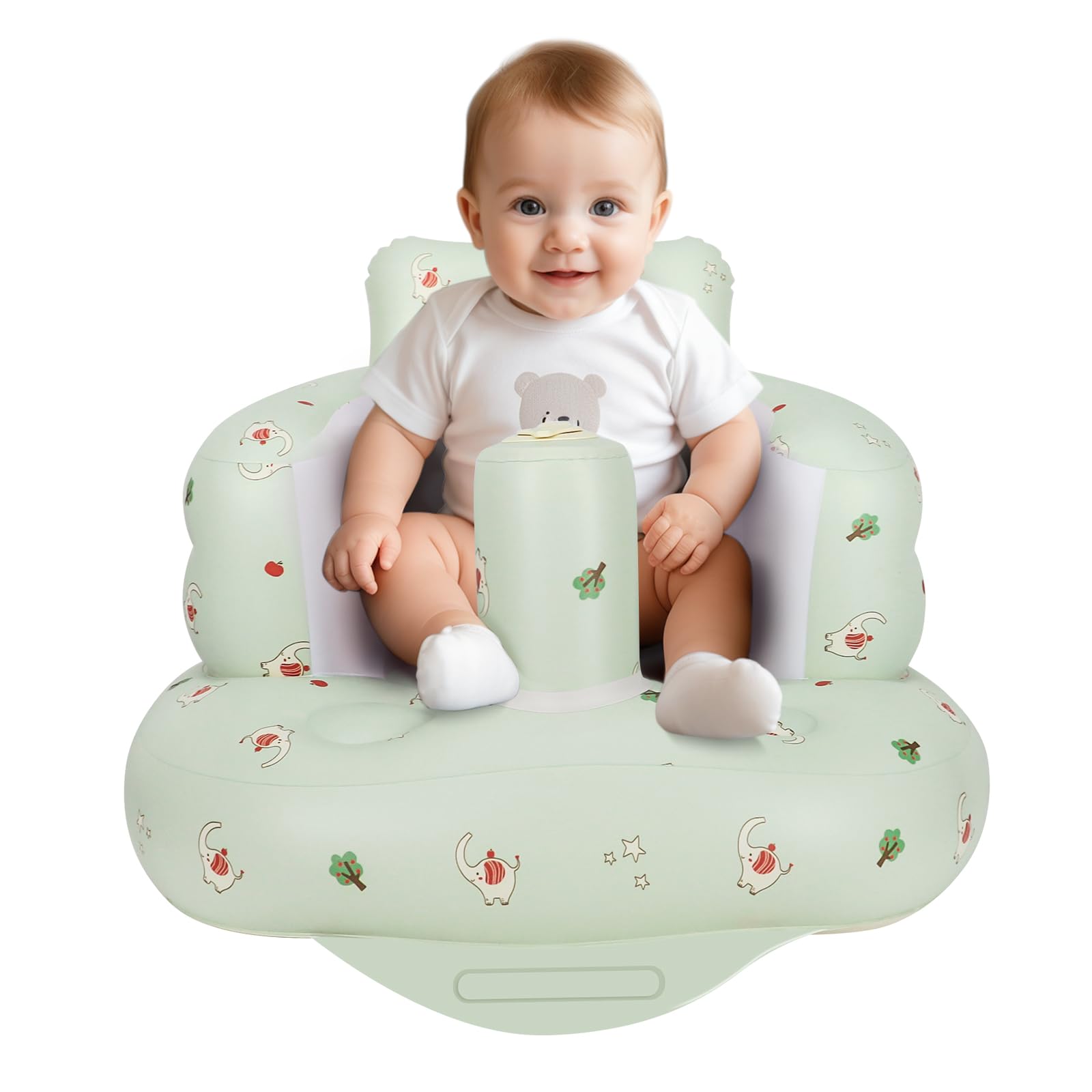 AirSwim inflatable baby seat backrest provides supportive curved design for learning to sit