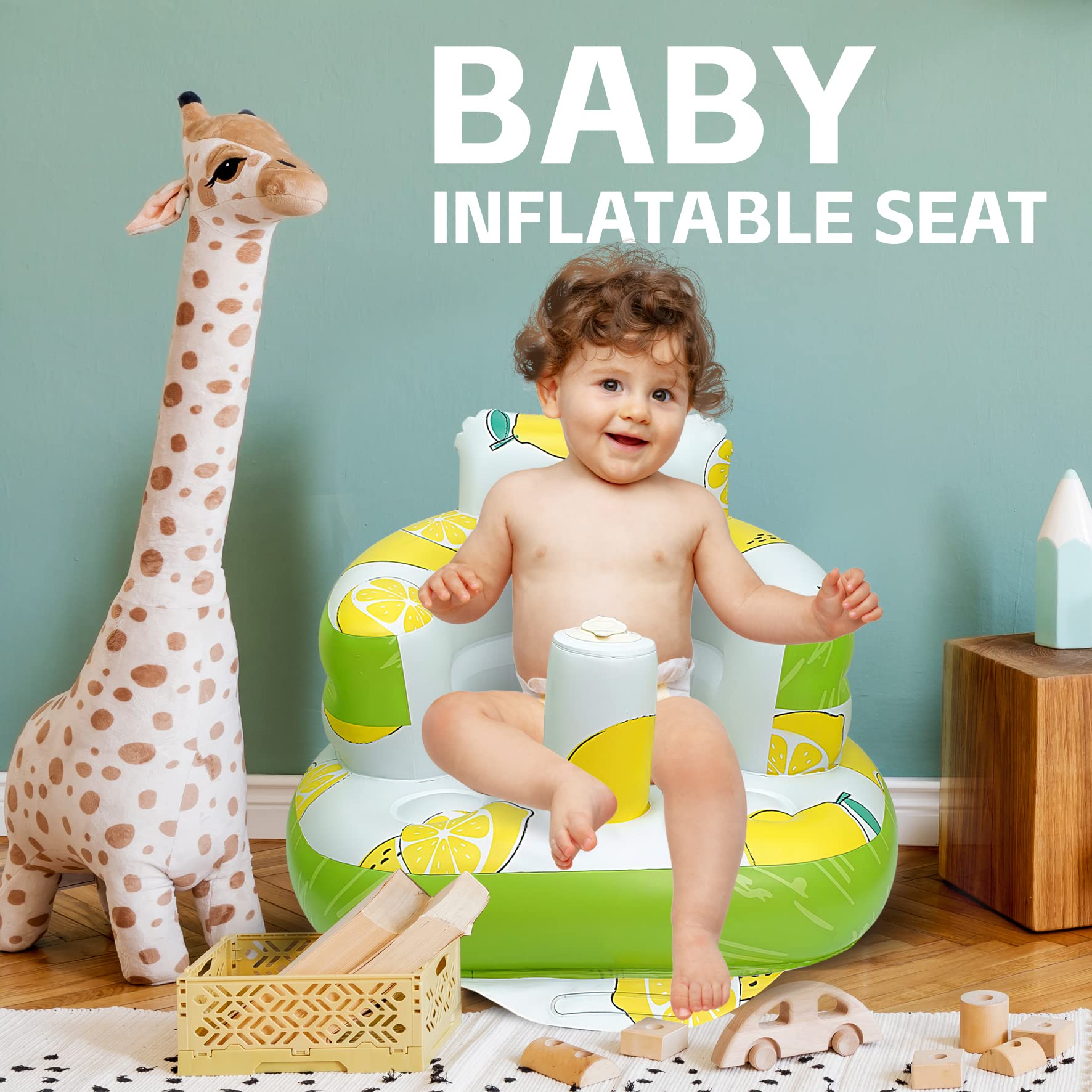 AirSwim inflatable baby seat bionic wrap design cradles baby like arms.