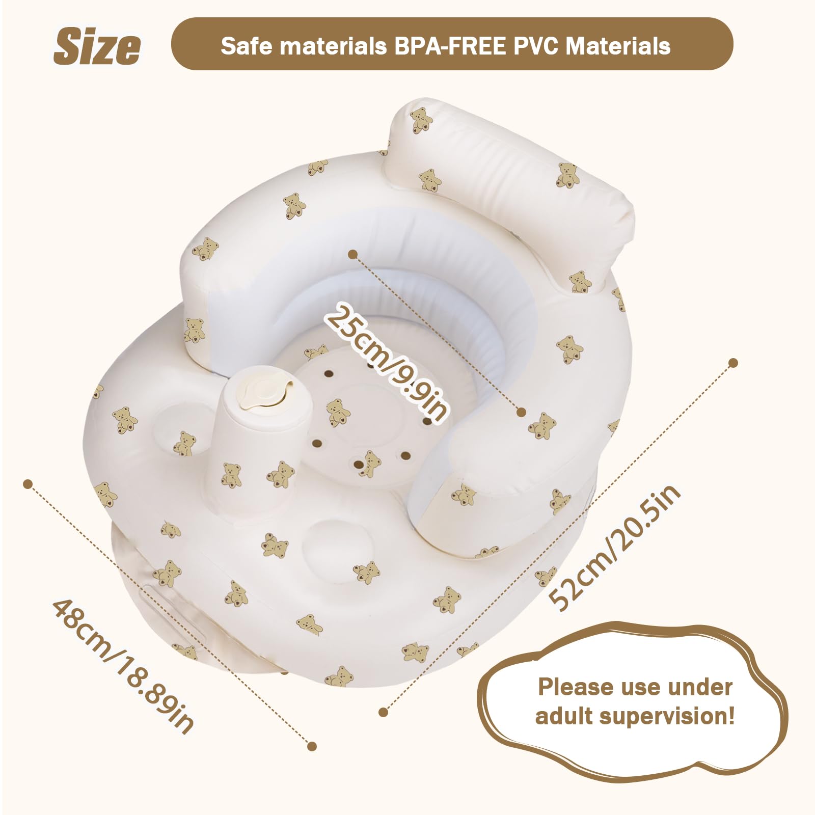 AirSwim inflatable baby seat folded for storage, portable and travel-friendly.