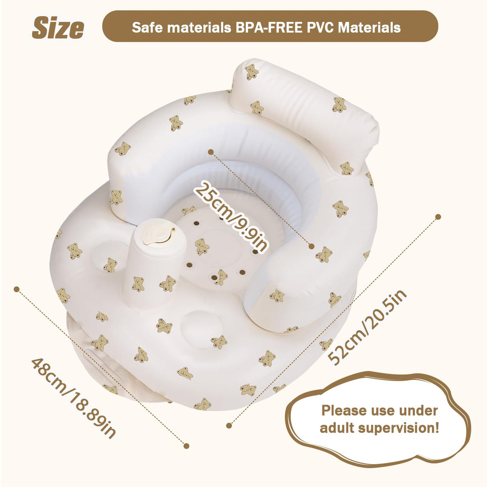 AirSwim inflatable baby seat folded for storage, portable and travel-friendly.