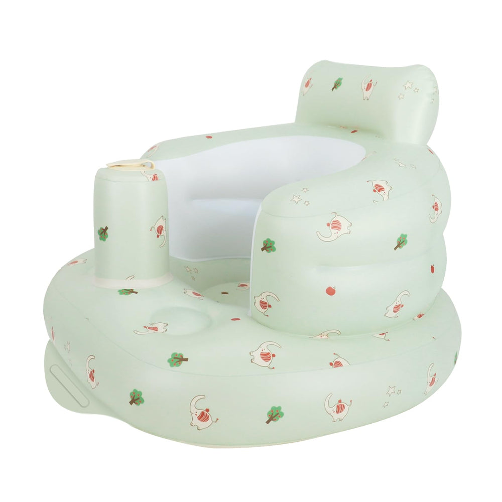 AirSwim inflatable baby seat pictured as a friendly photo prop