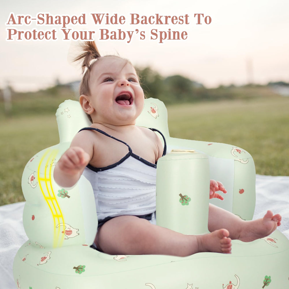 AirSwim inflatable baby seat wrap-around design cradles infant securely