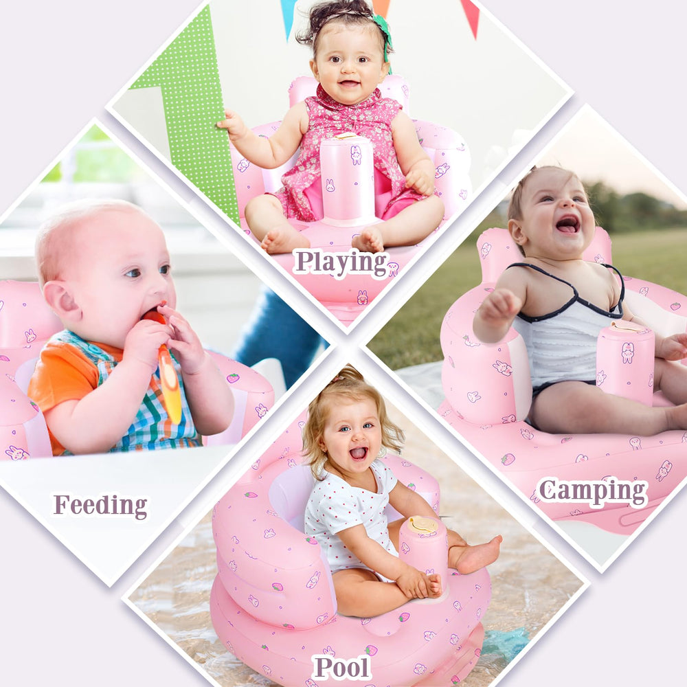 AirSwim wrap-around bionic design cradles baby for secure sitting.