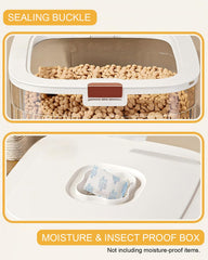 Dog Food Storage Airtight lid with silicone seal keeps moisture out for longer treat freshness