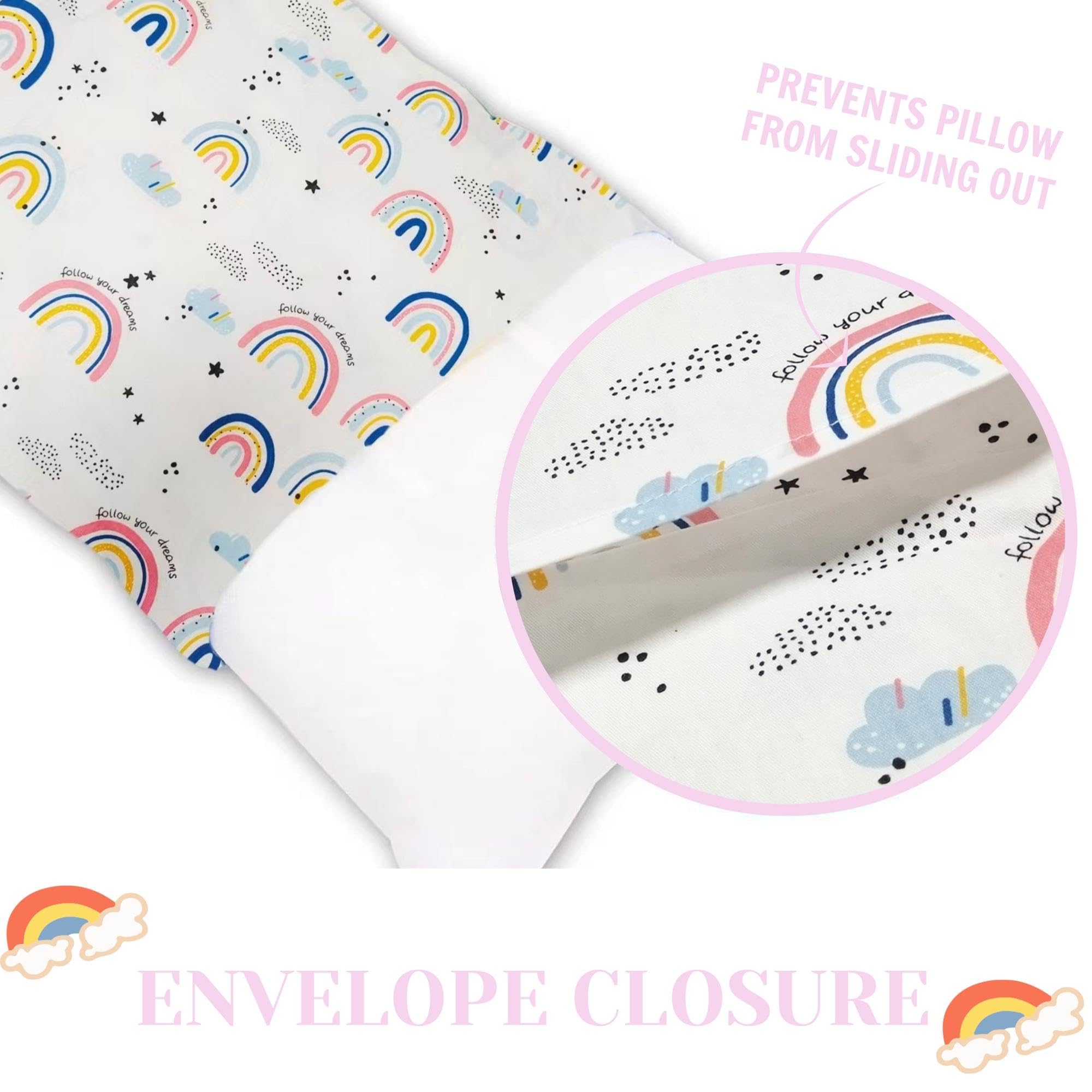 Envelope-closure Aisawate pillowcase with no zipper hazards.