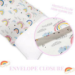 Envelope-closure Aisawate pillowcase with no zipper hazards.