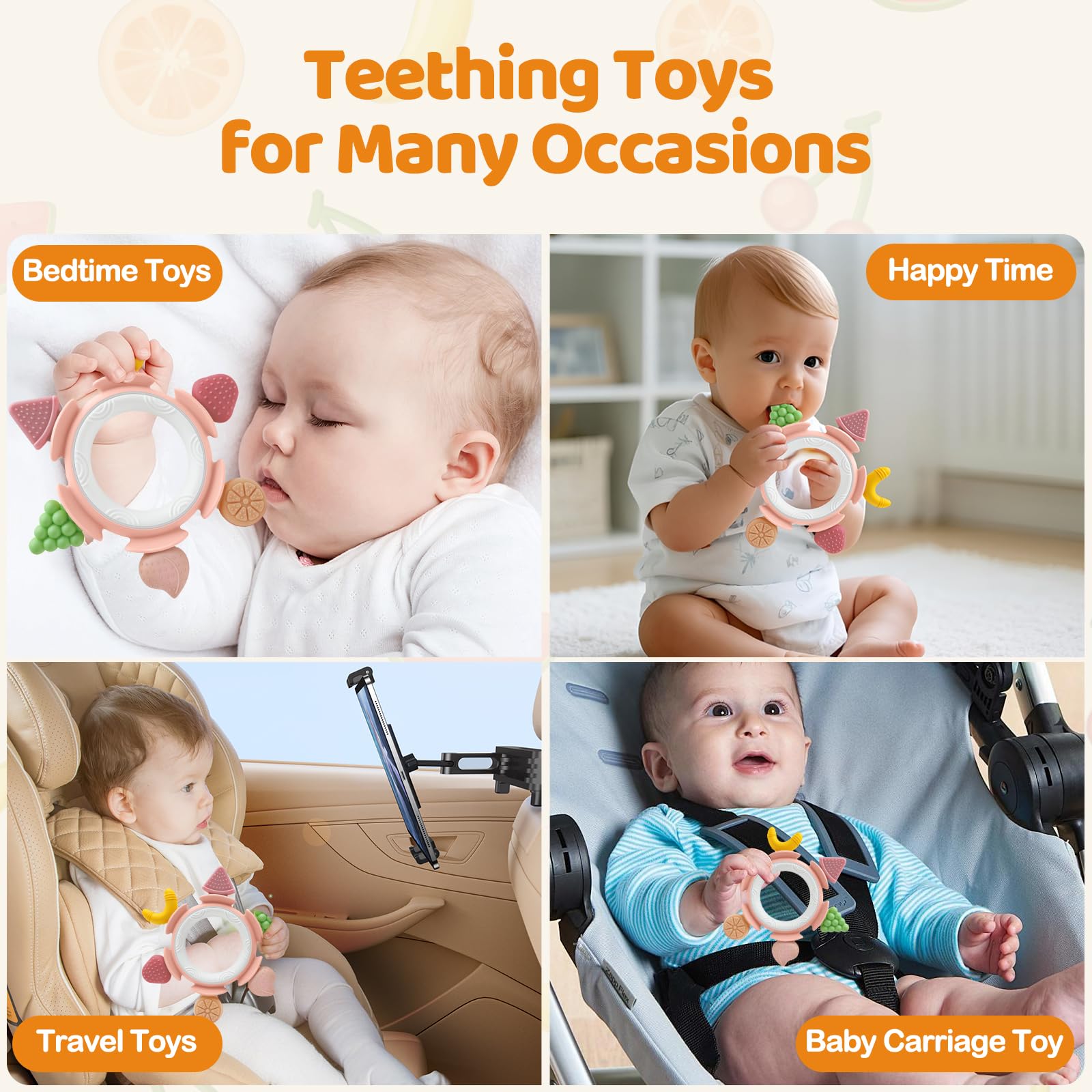 AiTuiTui teething ring full-set on hand conveys portability