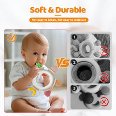 AiTuiTui baby teething ring banana aids grip and coordination