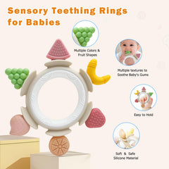 AiTuiTui baby teething ring watermelon helps calm teething with cool textures