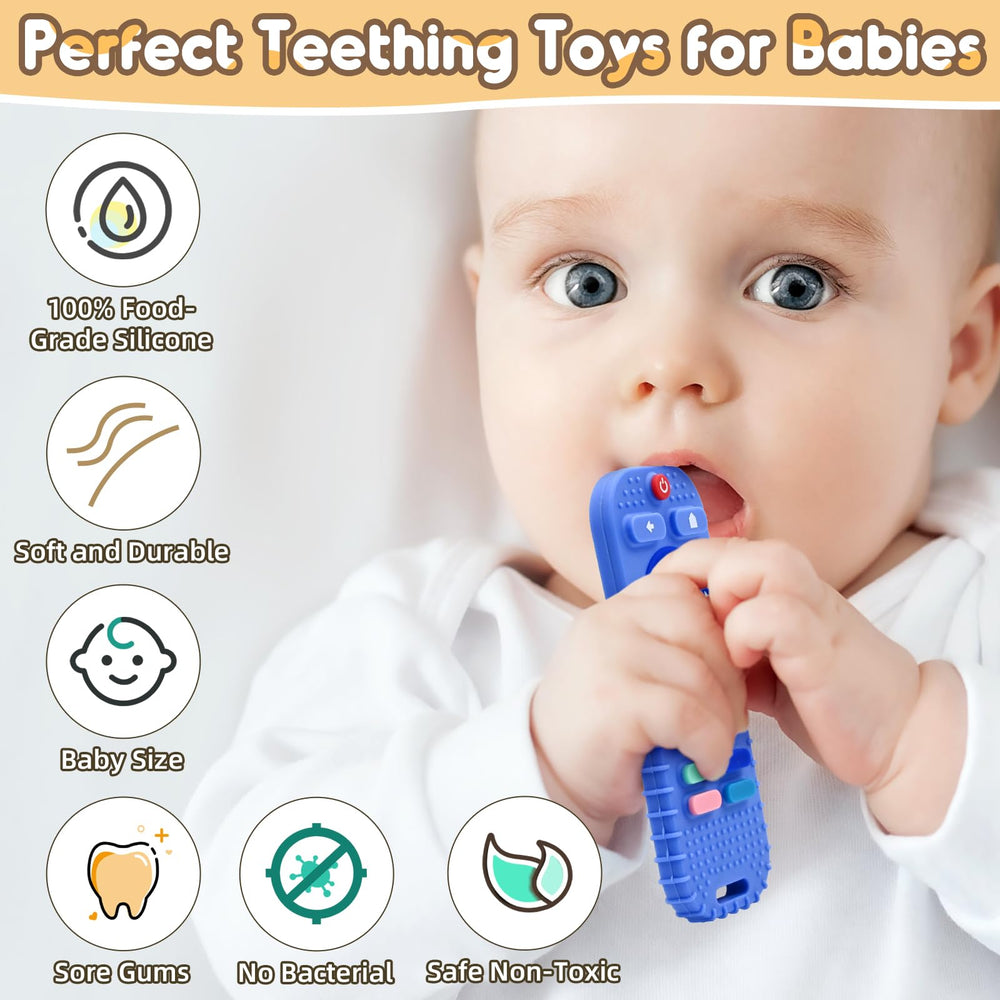 AiTuiTui baby-teething-toy silicone blue soft, odor-free material for safe, comfortable play.