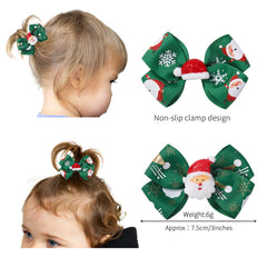 AIUPUOC Christmas bows elk design hair clip for playful toddler looks
