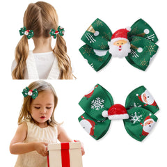 AIUPUOC Christmas bows Santa Claus clips for girls with secure, festive styling