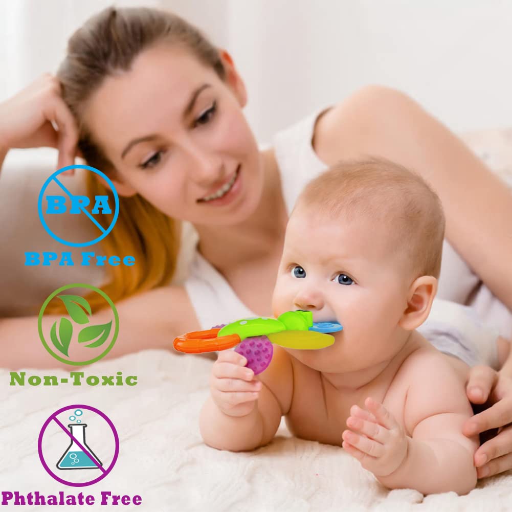 AIVIAI baby teether rattles promote grasping and motor skill development in infants