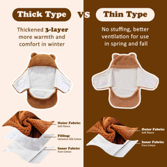 AiWMGL baby winter fleece swaddle blanket brown keeps baby warm during outdoor strolls.