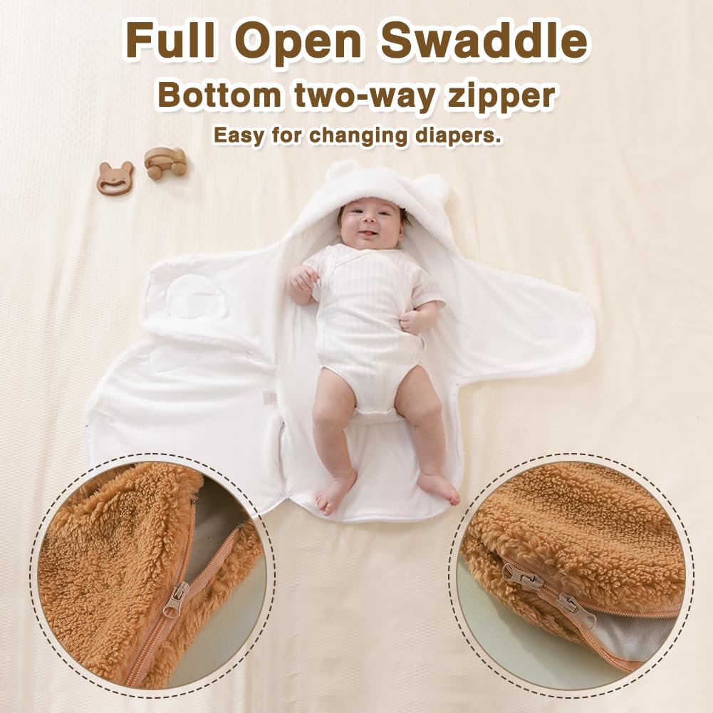 AiWMGL baby winter fleece swaddle blanket pink suits any gender for cozy nights.