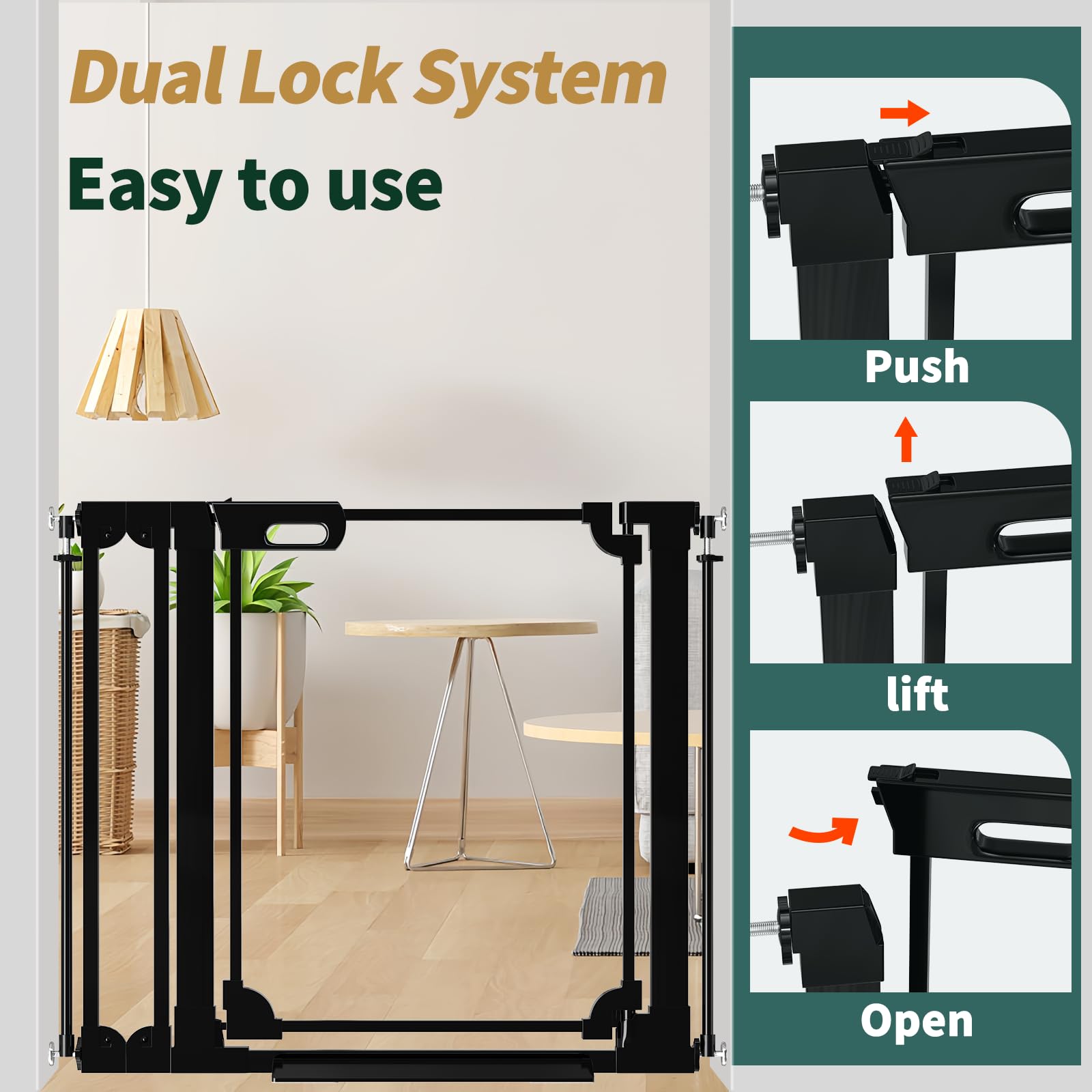 AiWMGL gate serves as pet barrier for dogs and puppies in home.