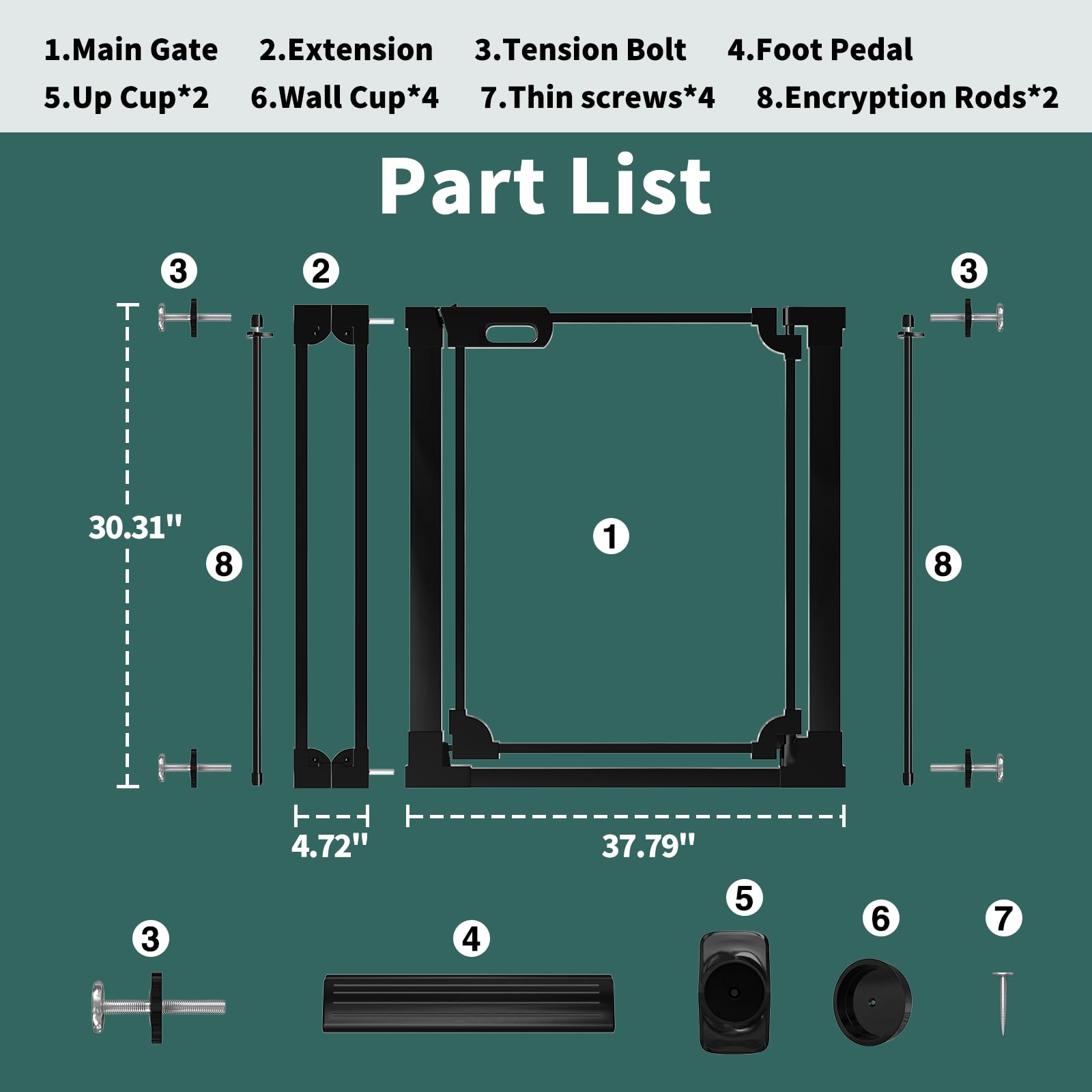 AiWMGL pressure-mounted gate installation shown without drilling for quick setup.