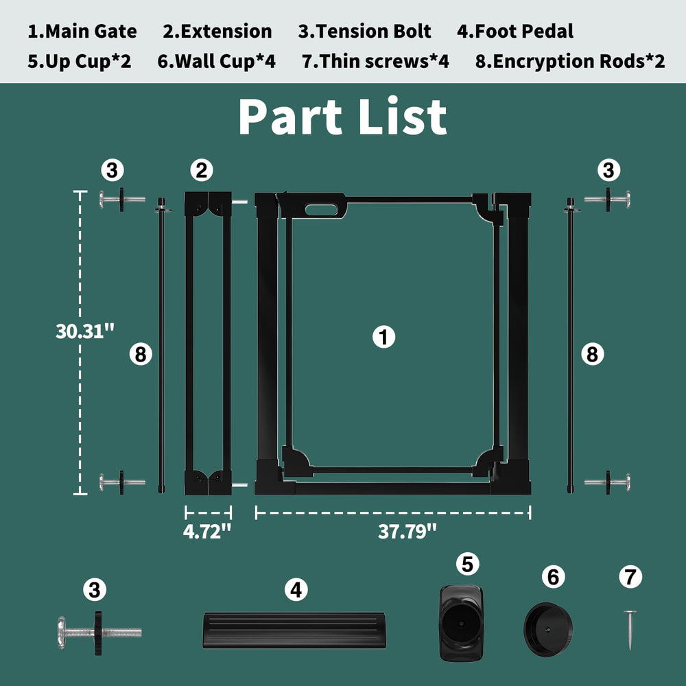 AiWMGL pressure-mounted gate installation shown without drilling for quick setup.