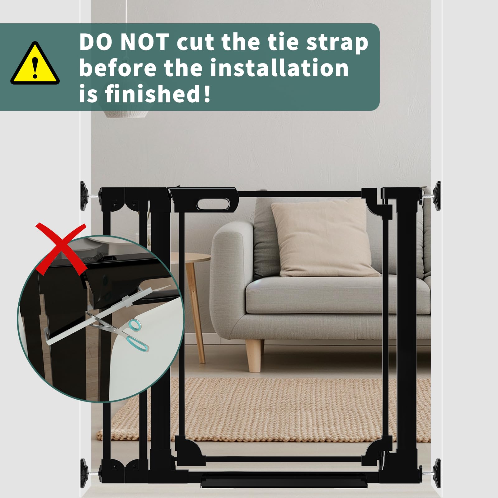 AiWMGL stairs-install view highlights tool-free setup and secure mounting.
