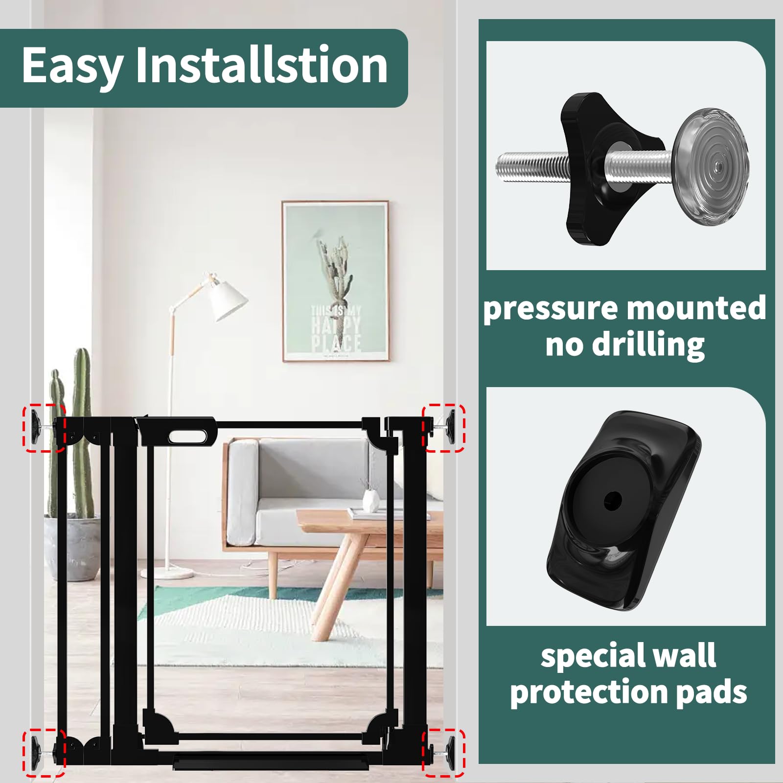 AiWMGL clear baby gate wall-protectors prevent wall damage during installation.