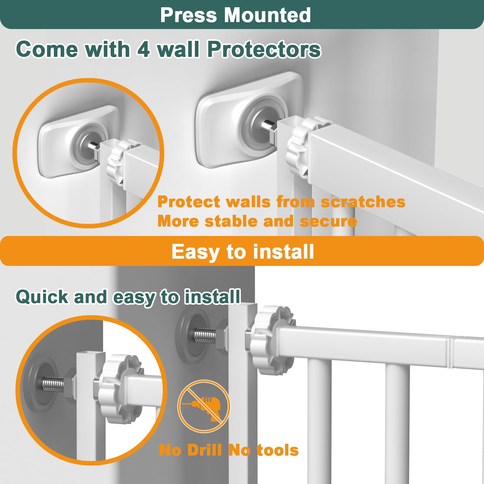 AiWMGL gate features double-lock system for added child safety.