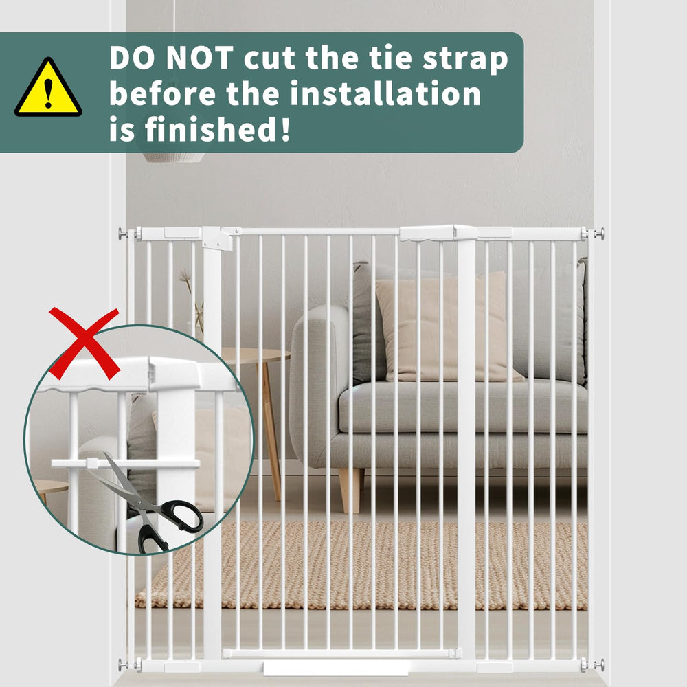 AiWMGL gate pressure-mounted installation with wall pads for wall protection