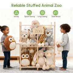 aiwo storage capacity image demonstrates 20+ plush toys neatly organized