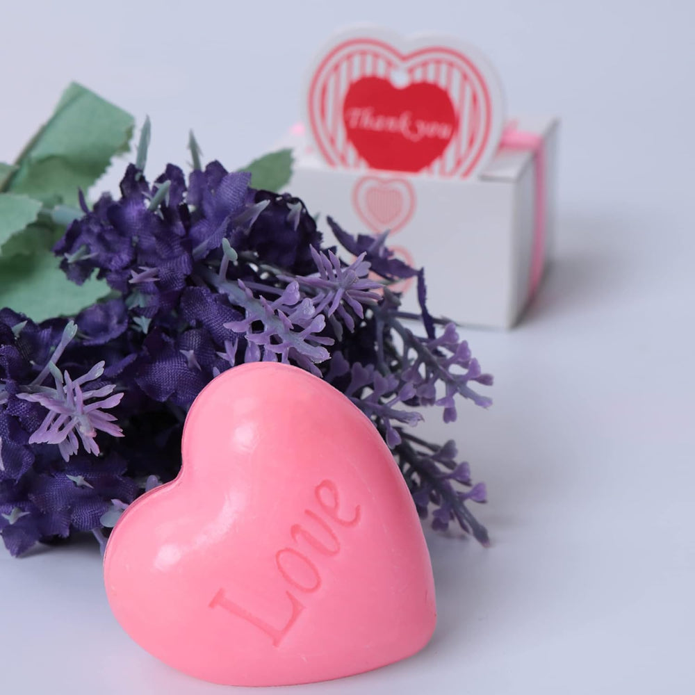 AIXIANG 24 pink love heart soap favors on wedding table display for guests