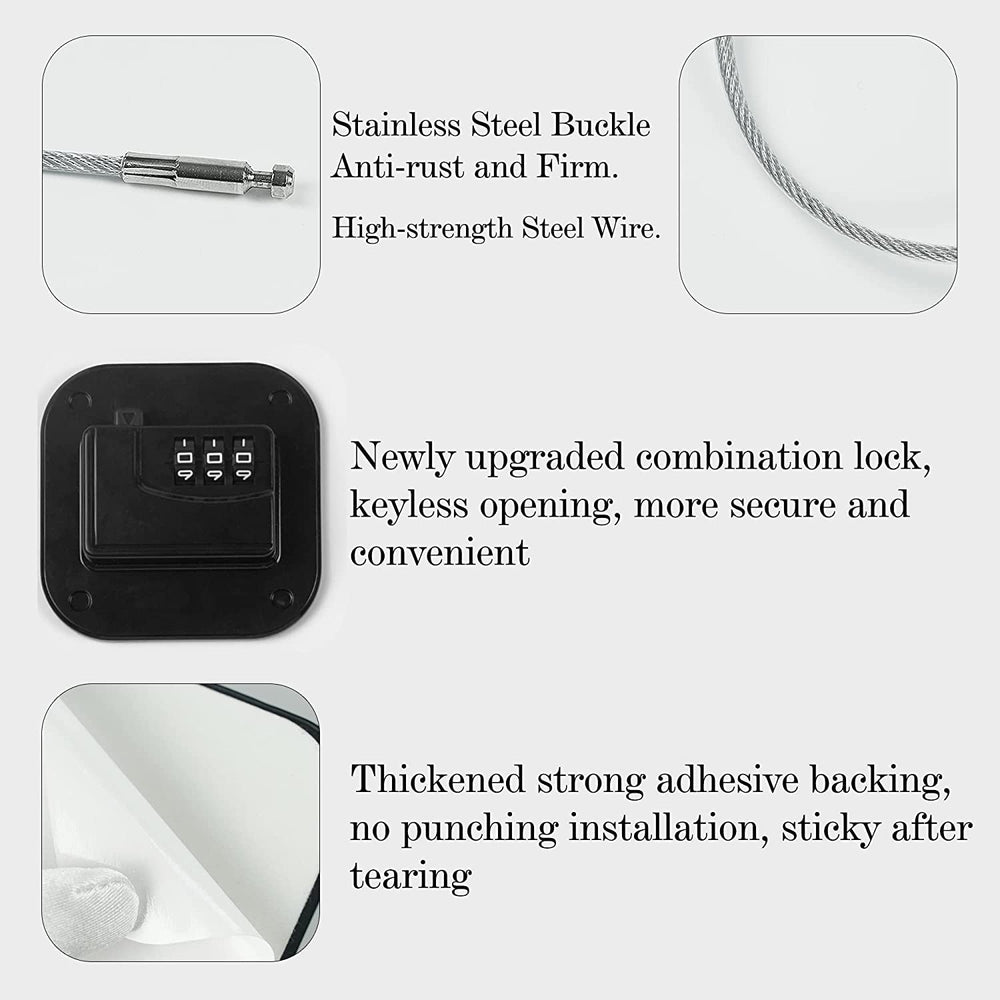 AIXIAOYA Refrigerator Lock adhesive-pad-closeup highlights strong mounting without drilling.
