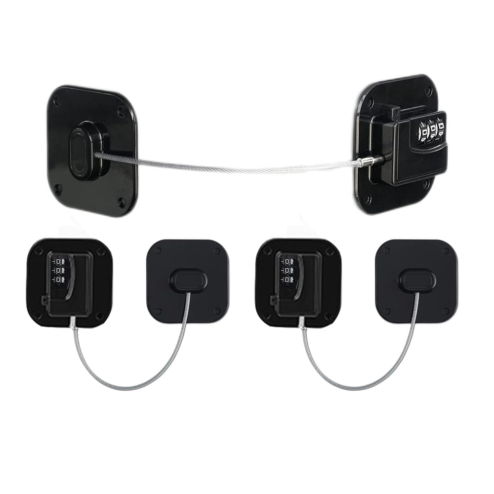 AIXIAOYA Refrigerator Lock keyless-unlock shows easy child-proof access on a fridge door.