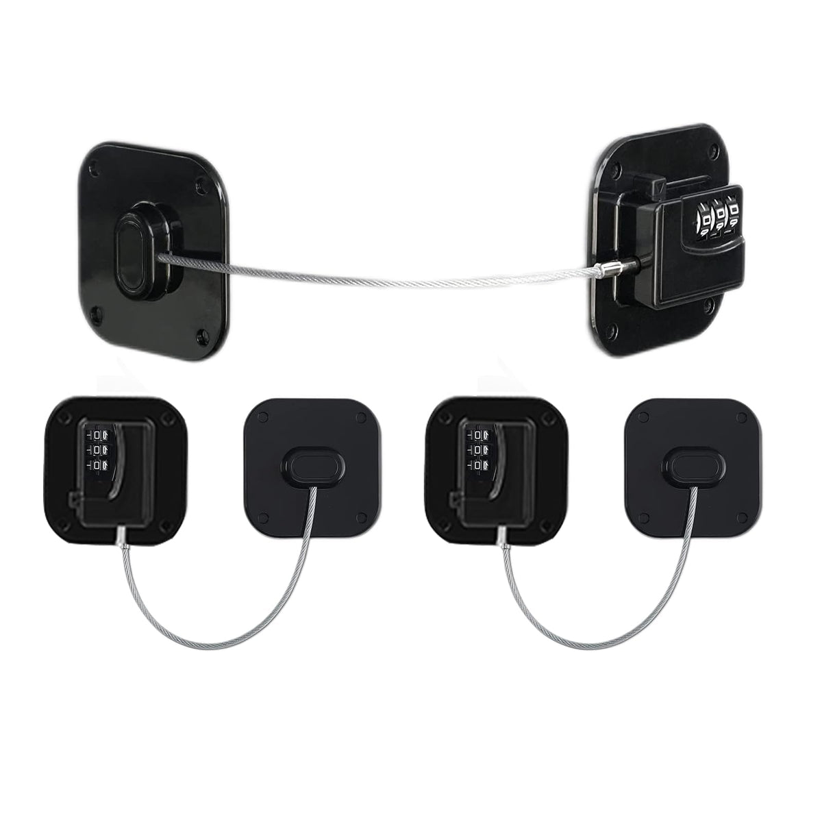 AIXIAOYA Refrigerator Lock keyless-unlock shows easy child-proof access on a fridge door.