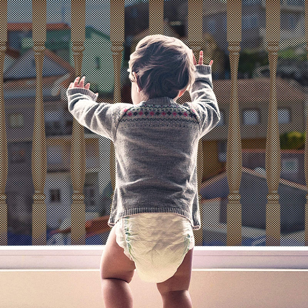 Aixingyun child safety net material closeup shows durable fabric for long-lasting use.