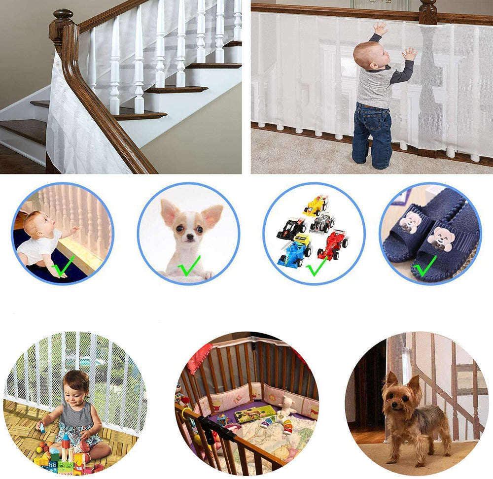 Aixingyun stair mesh net highlights durable polyester material for long-term use.