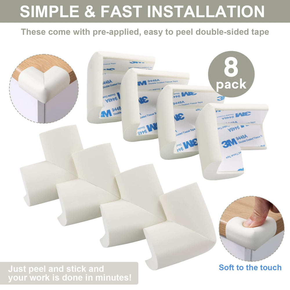 Easy-installation AIXMEET corner protectors showing peel-and-stick method