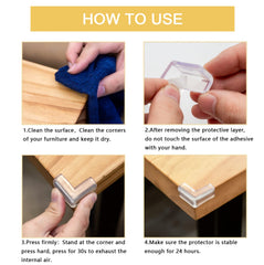 AIXMEET silicone corner guards; transparent shield for furniture edges, reducing risk of bumps.