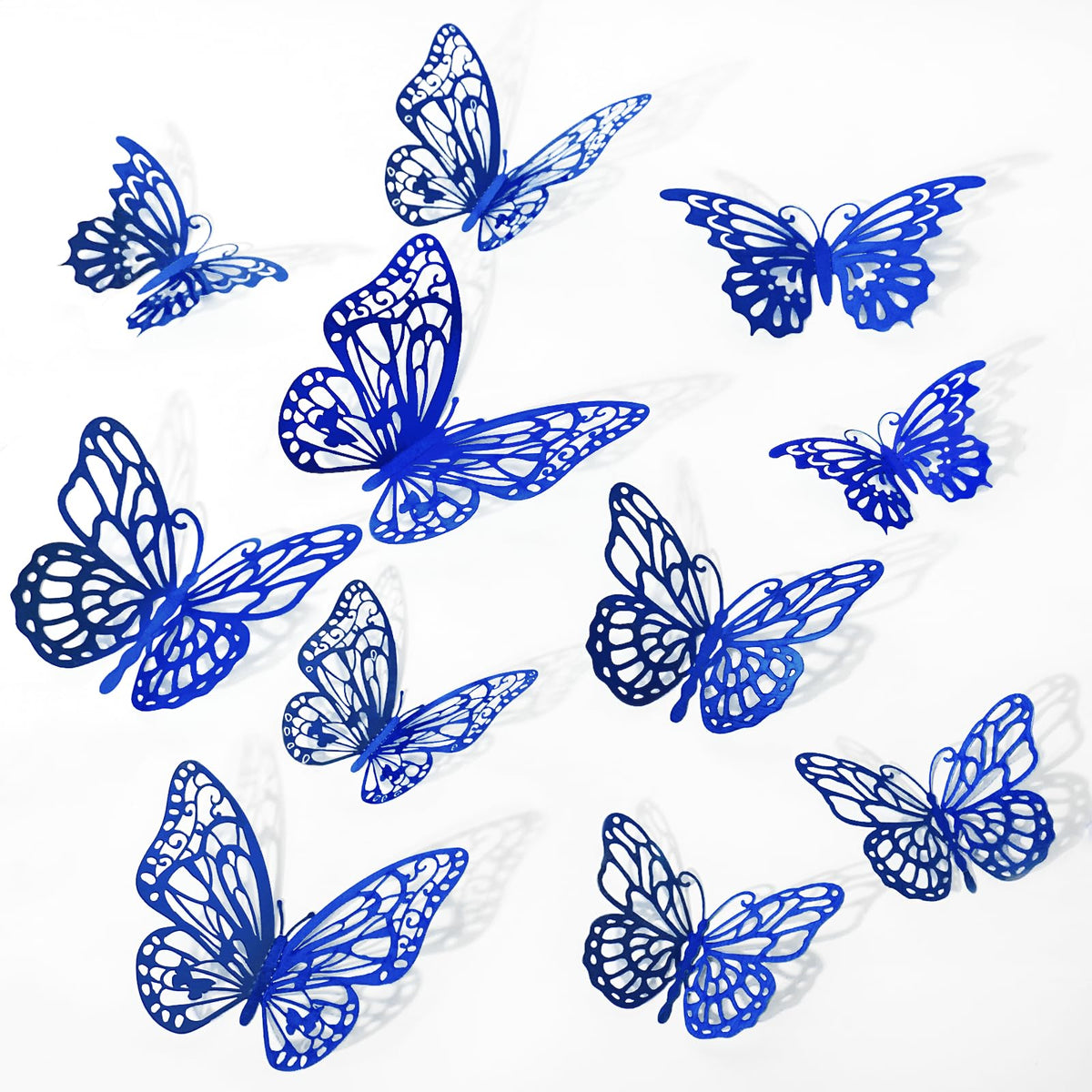 Aixoom blue butterflies 3D style1 on wall adds dimensional charm