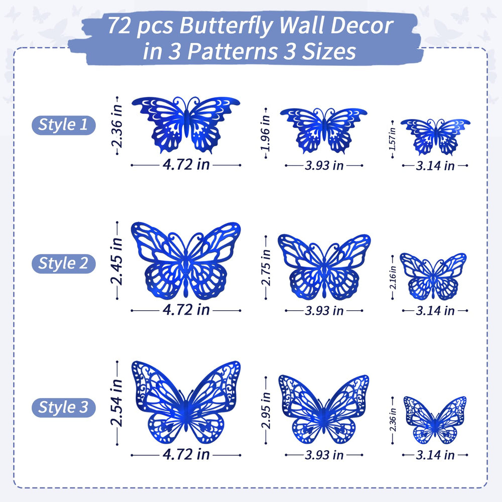 Aixoom blue butterflies 3D style2 creates a playful wall centerpiece