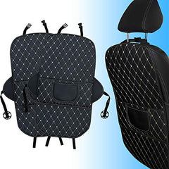 Aiydachy Kick Mats front view shows durable shield protecting leather seats from kid messes.