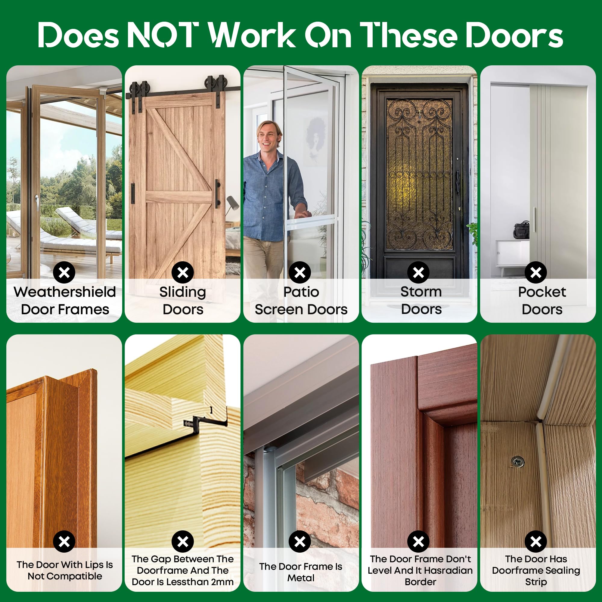 AIYOTAR door top lock adjustable range fits most doors for versatile safety.
