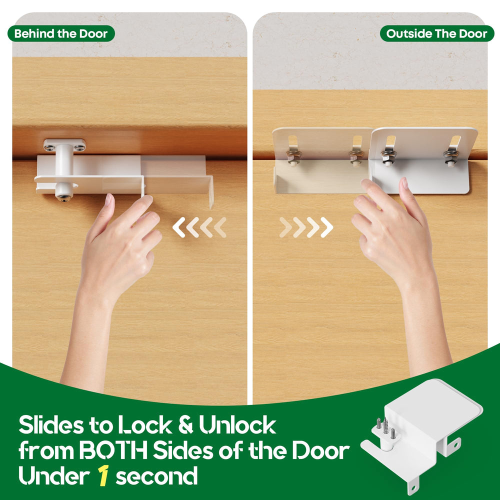 AIYOTAR door top lock in use demonstrates one-second, easy-access operation.