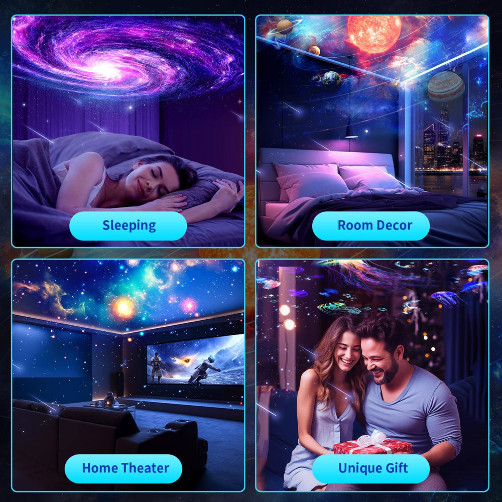 aiyyotto ultra-wide ceiling projection fills large rooms with starry skies.