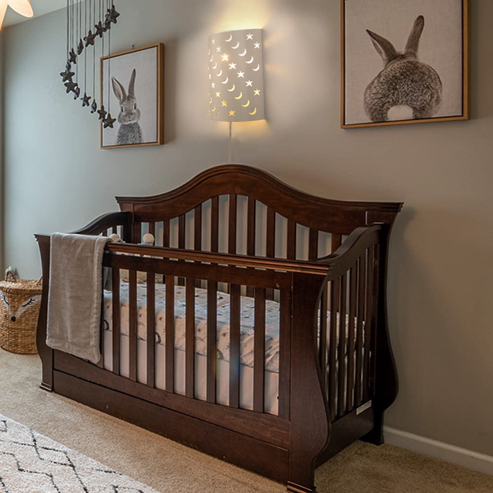 AizzKry wall sconce casting dreamy ambient light in nursery.