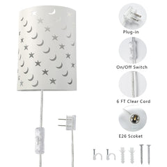 AizzKry white metal wall sconce for a safe, kid-friendly lighting backdrop.