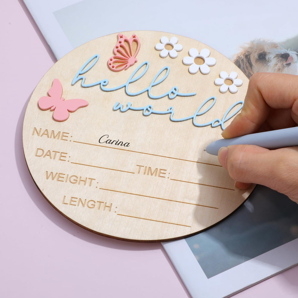 Ajcotahm 5.9 inch diameter newborn sign for photo props