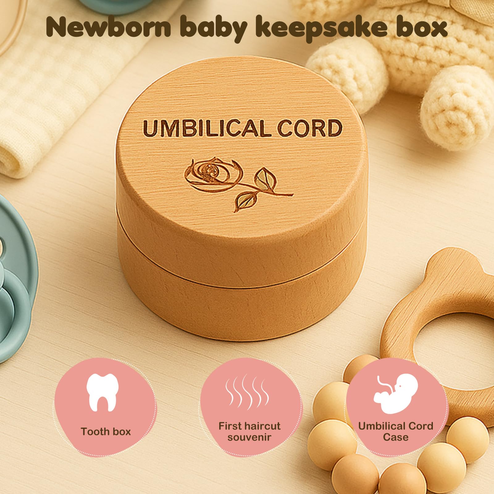 Ajcotahm baby memory box displayed on a shelf