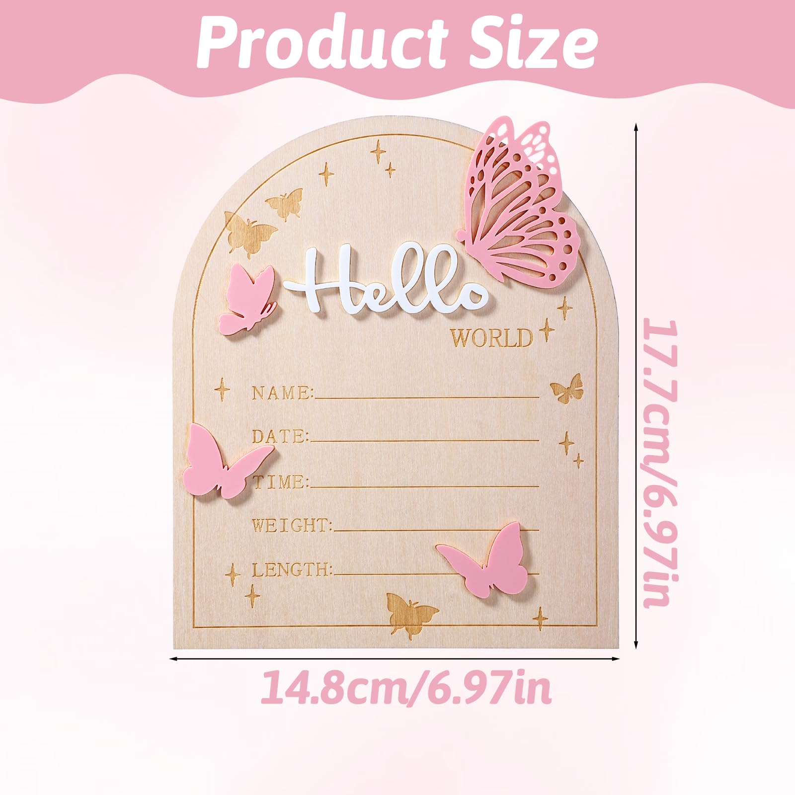 Ajcotahm Birth announcement plaque wood acrylic for lasting nursery decor.