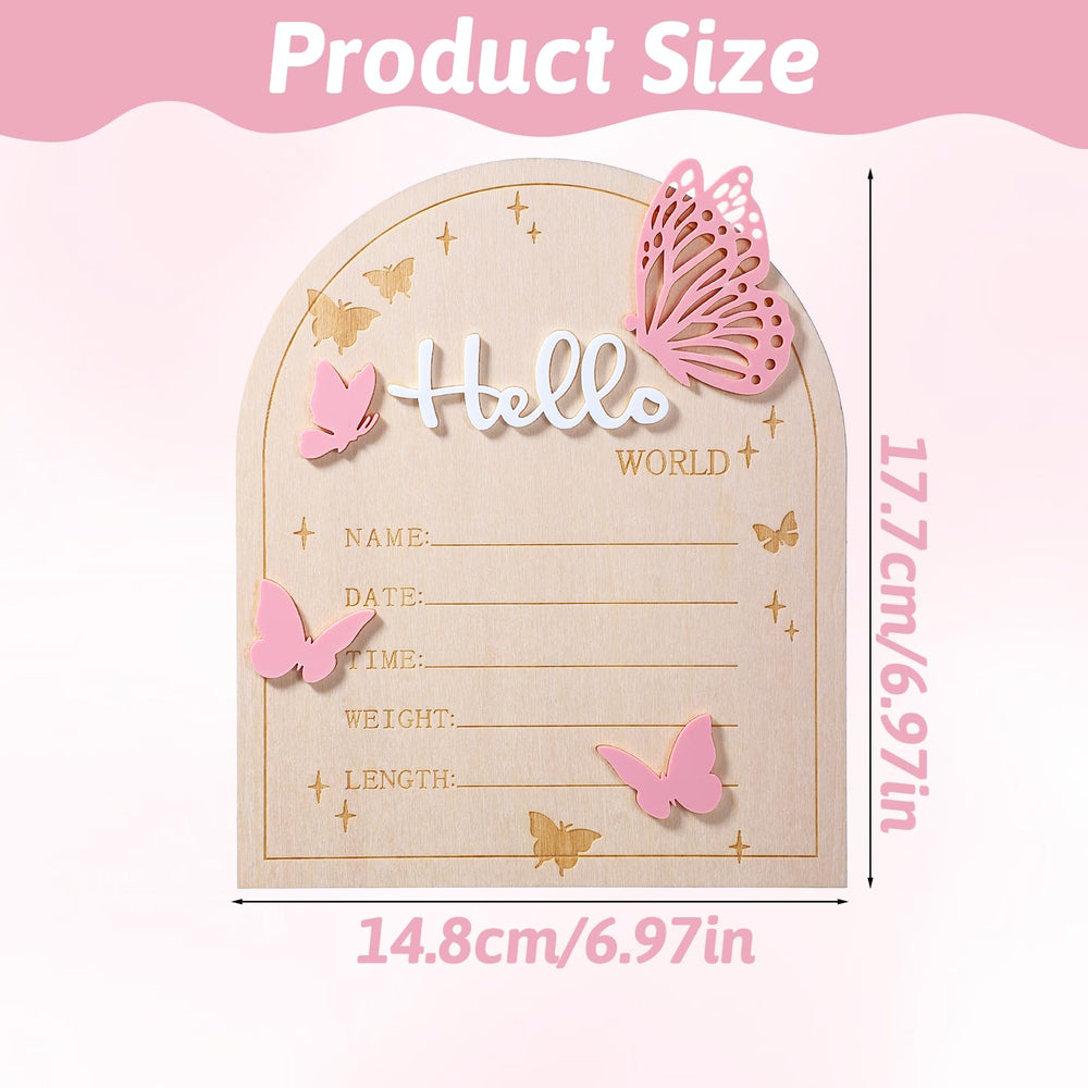 Ajcotahm Birth announcement plaque wood acrylic for lasting nursery decor.