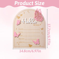 Ajcotahm Birth announcement plaque wood acrylic for lasting nursery decor.